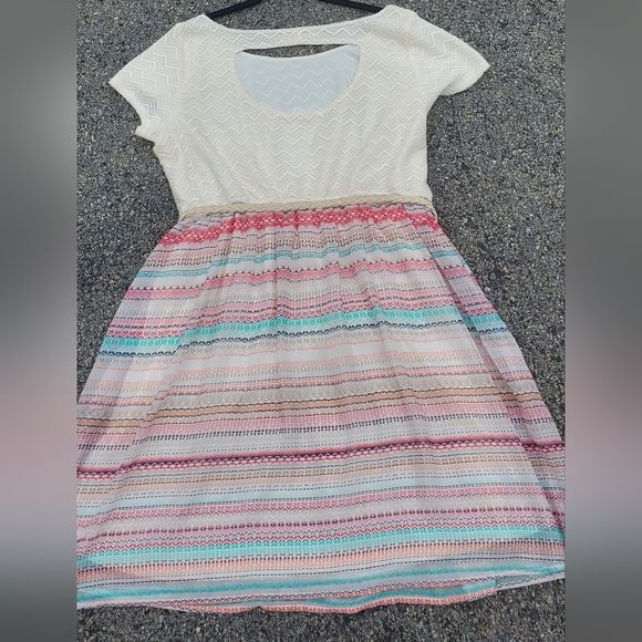 Maurices Cream and Multicolor Chevron Dress - Picture 7 of 8